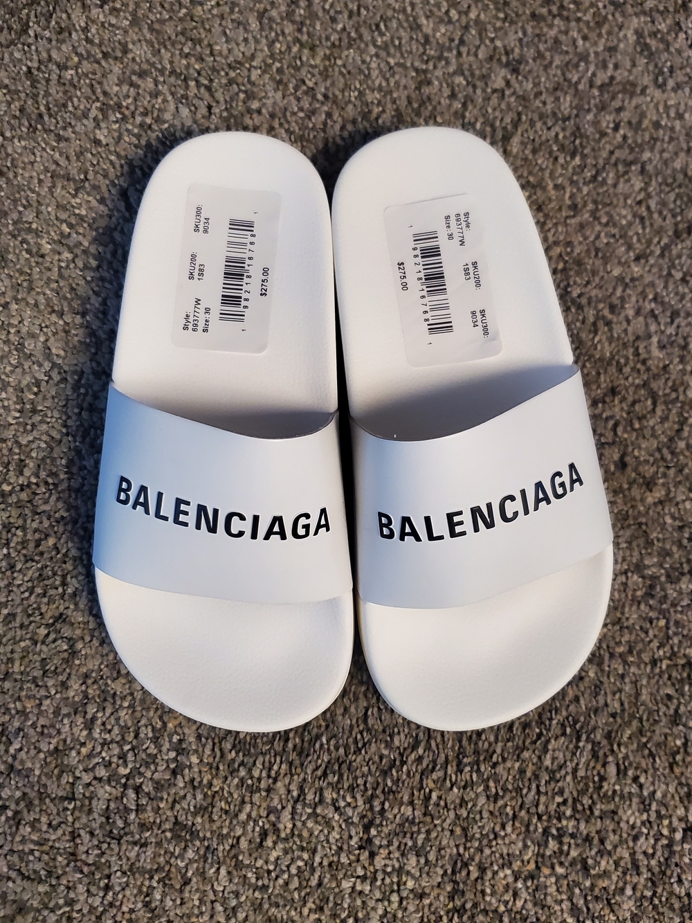 Unisex Balenciaga Kids White Slides